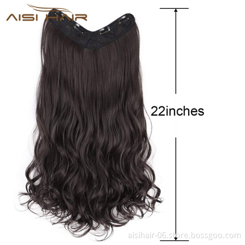 Aisi Hair Women 4 Clips Hair Extensions Natural Wavy Long High Temperature Fiber Synthetic Clip In Hairpieces